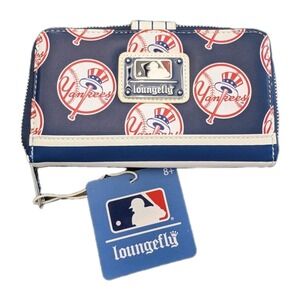 Loungefly New York Yankees Zip Around Wallet Navy Blue Red